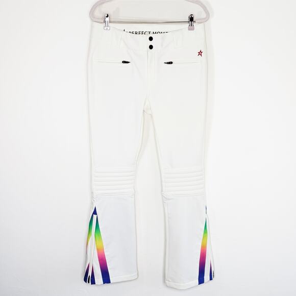 NWOT Perfect Moment Chevron Flare Aurora Gradient Rainbow High Waist Snow Pants - Picture 14 of 15